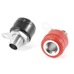 Panel Mount Banana Jack Female Pair (4mm, Black and Red)