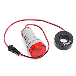 Digital Amp Meter (Ammeter, AC 220V 2A-100A, 22mm, RED)