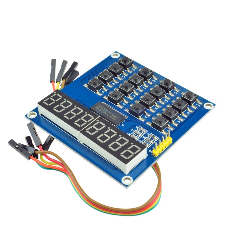 All-in-One TM1638 8-Digit LED Display, 16-Key Keyboard, 8Bit (3 Wire) Module