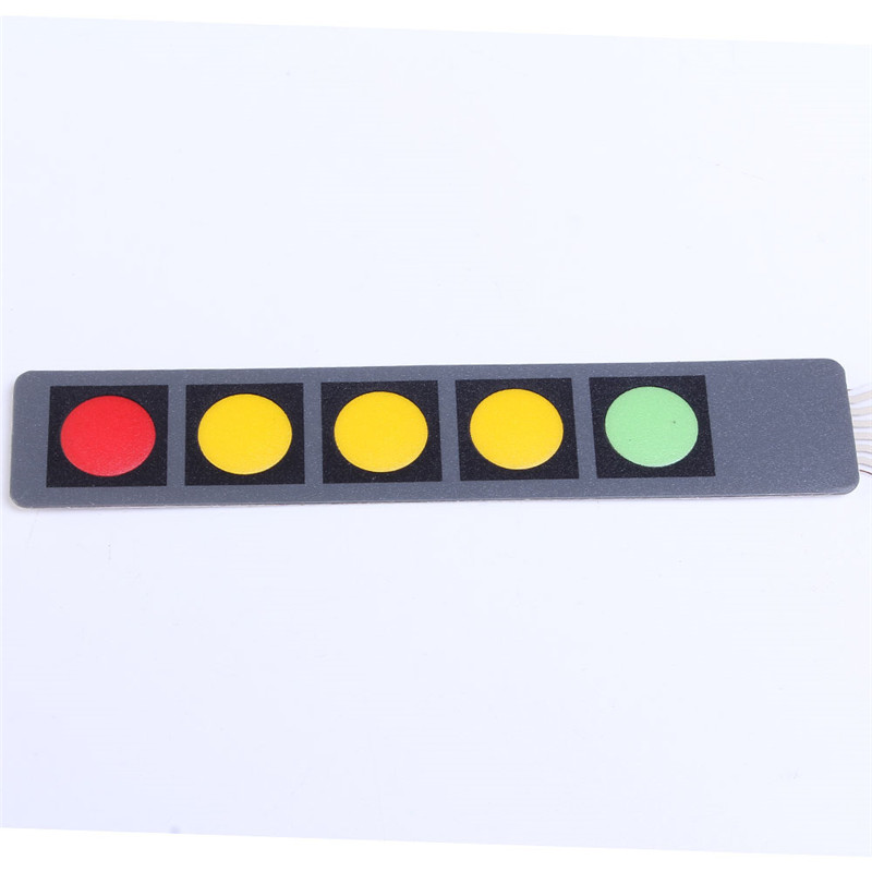 1x5 Membrane Matrix Array Switch Keypad (Red/Yellow/Yellow/Yellow/Green)