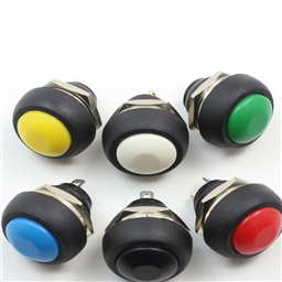 BLACK 12mm/3A Waterproof Momentary Push Button Switch (N.O)