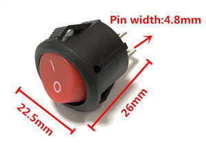 ON-OFF SPDT Rocker Switch (16mm Diameter, 250V/3A)