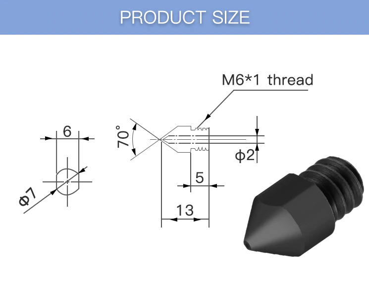 0.8mm MK8 HARDENED STEEL NOZZLE